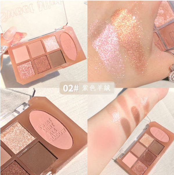 Hotly recommended eye shadow, blush and contouring all-in-one palette (02# purple cashmere)