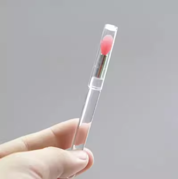 熱推唇刷(1支【玫紅】帶蓋矽膠唇刷)