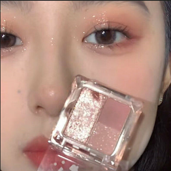 Hotly recommended daily student party matte pearlescent 4-color eyeshadow palette-#4 Little Rose