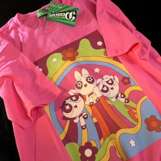 Hot selling cartoon couple cotton and linen short-sleeved T-shirt [rose red] [S-XL size] (please contact customer service to confirm the delivery size after placing the order)