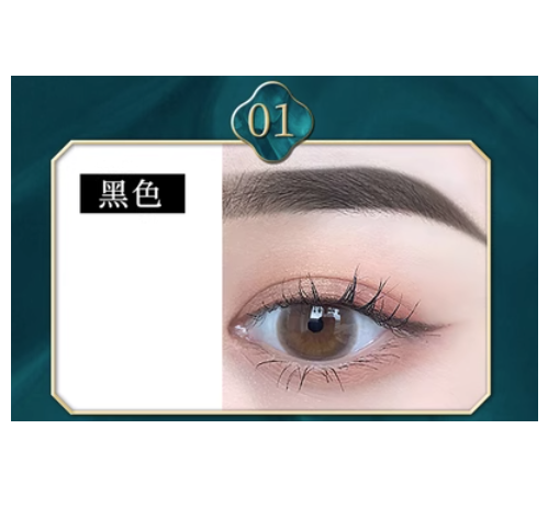 Hot recommendation: 2 eyebrow pencils, ultra-fine, waterproof, sweat-proof, long-lasting, non-fading, double-ended brush (1#) (black)