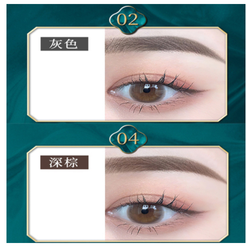Hot recommendation: 2 eyebrow pencils, ultra-fine, waterproof, sweat-proof, long-lasting, non-fading, double-ended brush (2#+4#) (grey+dark brown)
