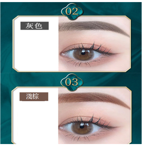 Hot recommendation: 2 eyebrow pencils, ultra-fine, waterproof, sweat-proof, long-lasting, non-fading, double-ended brush (2#+3#) (grey+dark brown)