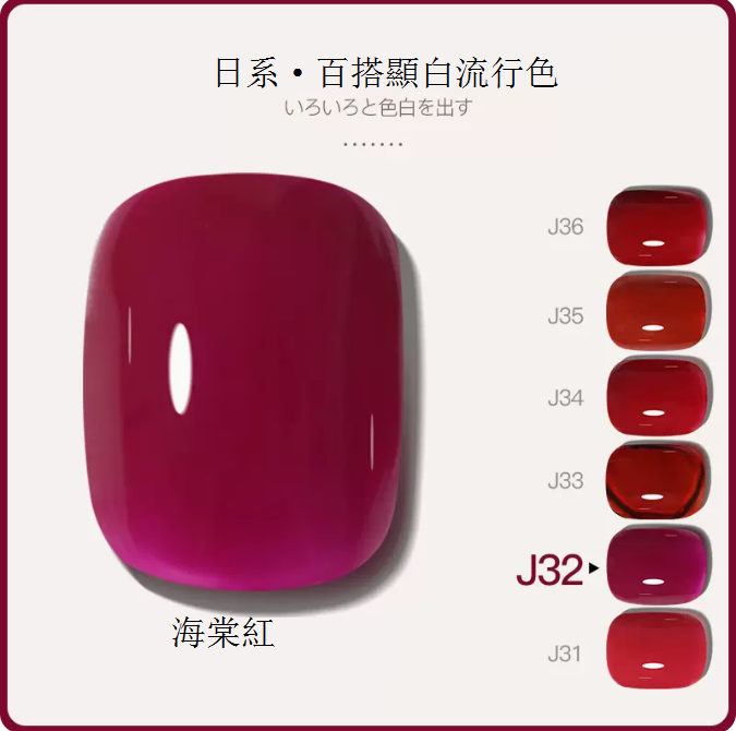 Hot Recommended [Bottled 5ml] Translucent Functional Nail Polish Gel [J32-Begonia Red]