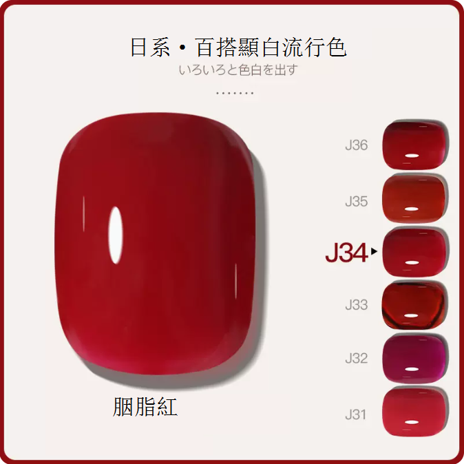 Hot Recommended [Bottled 5ml] Translucent Functional Nail Polish Gel [J34-Carmine]