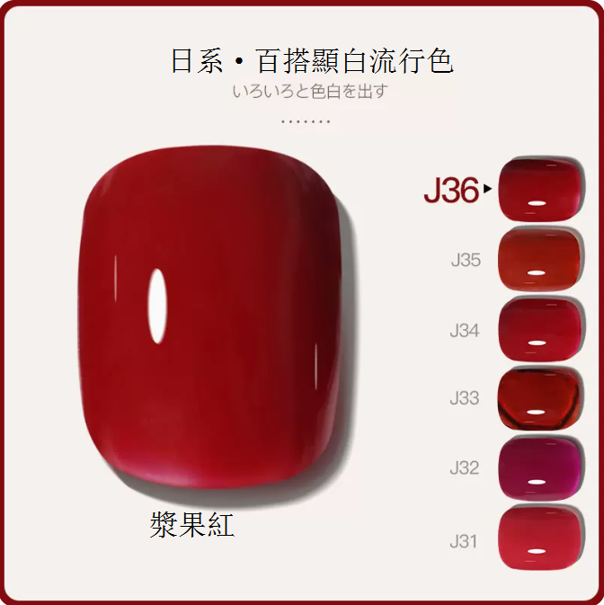 Hot Recommended [Bottled 5ml] Translucent Functional Nail Polish Gel [J36-Berry Red]