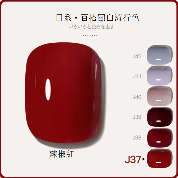 Hot Recommendation [Bottled 5ml] Translucent Functional Nail Polish Gel [J37-Chili Red]