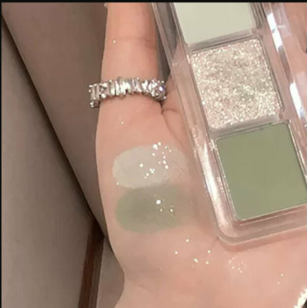 Hot recommendation for beginners daily fresh 3-color eye shadow palette-#3 clear mint