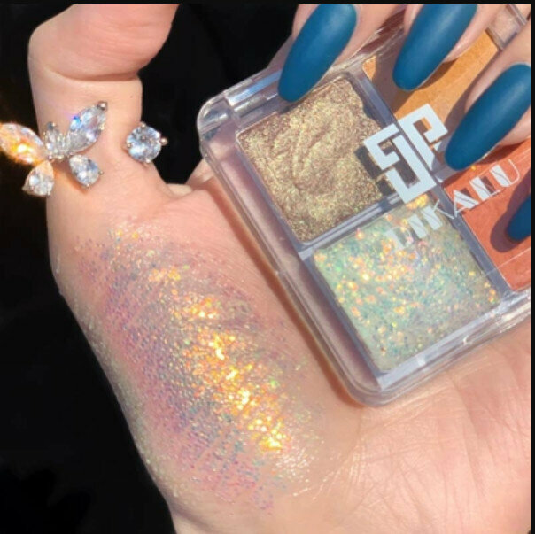 Hot recommendation for newbies, natural daily makeup transparent 4-color eyeshadow palette - #1 Pumpkin Carriage