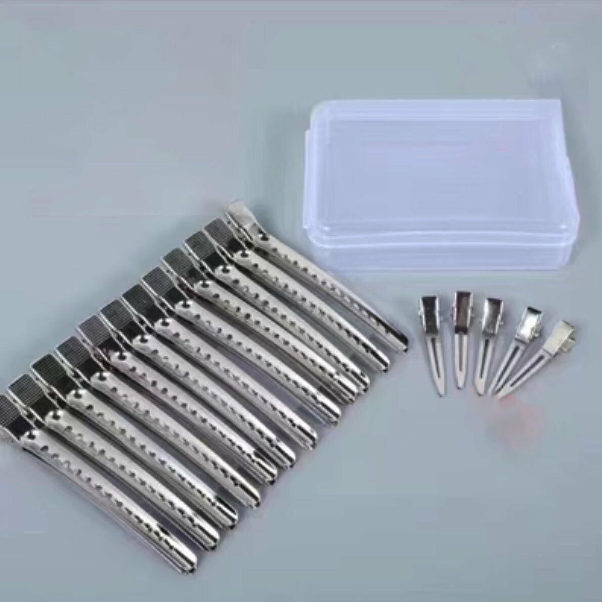 Hot style hairdressing duckbill clip positioning clip (extended version 12 pieces 10.5cm + 5 positioning clips + storage box)