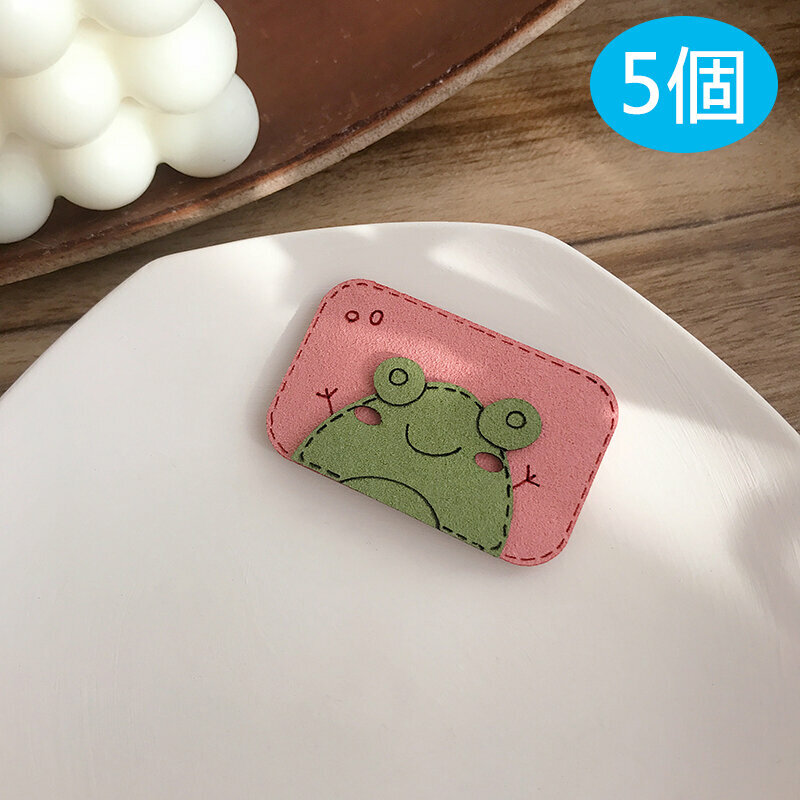 Hot style [5 pack] Cute bangs stickers, seam leaving stickers, broken hair stickers (frog green + pink)
