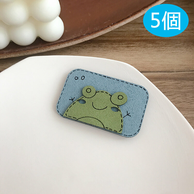 Hot style [5 pack] Cute bangs stickers, seam leaving stickers, broken hair stickers (frog green + blue)