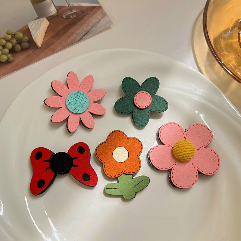 Hot style cute bangs stickers, hair stickers, and broken hair stickers (Butterfly Pink Flower Series-5 boxes)