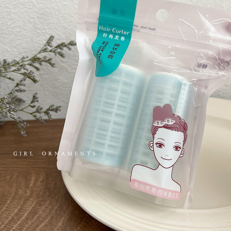 Hot style fluffy hair curlers (light blue 2 pack)