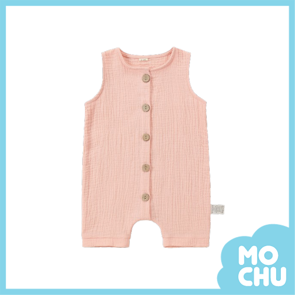 純色排扣無袖連身衣(六色）