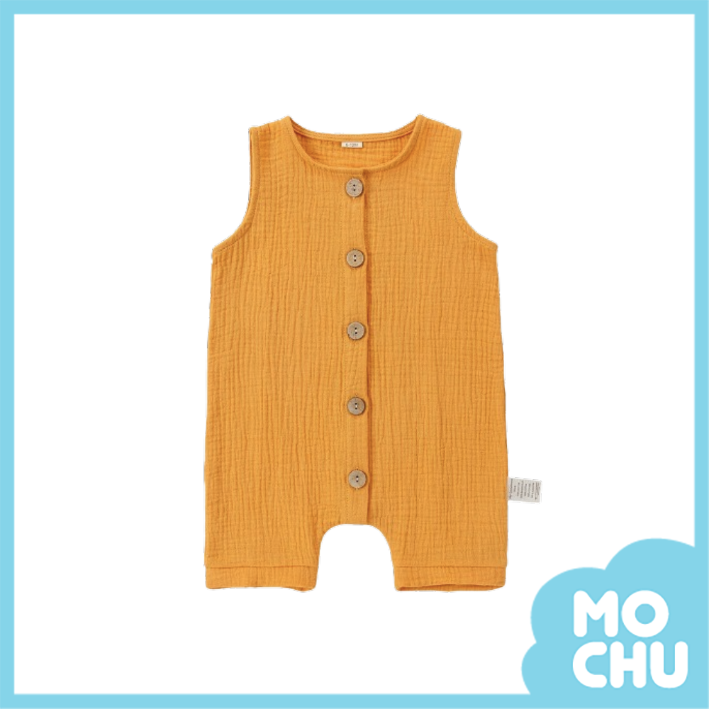 純色排扣無袖連身衣(六色）