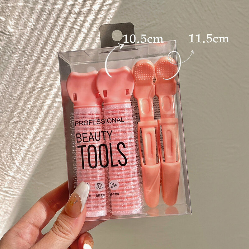 Hot style fluffy hair curling tube (orange pink 4 pack)