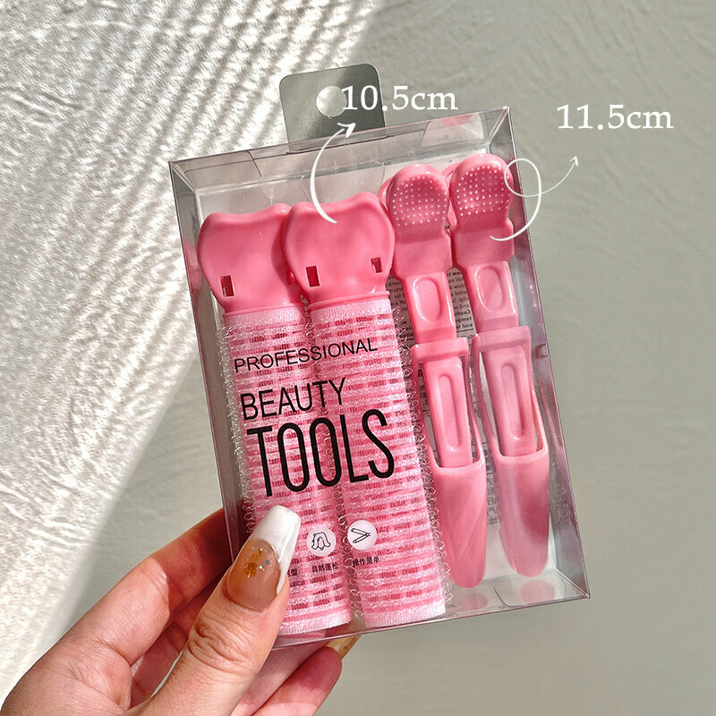 Hot style fluffy hair curlers (pink 4 pack)