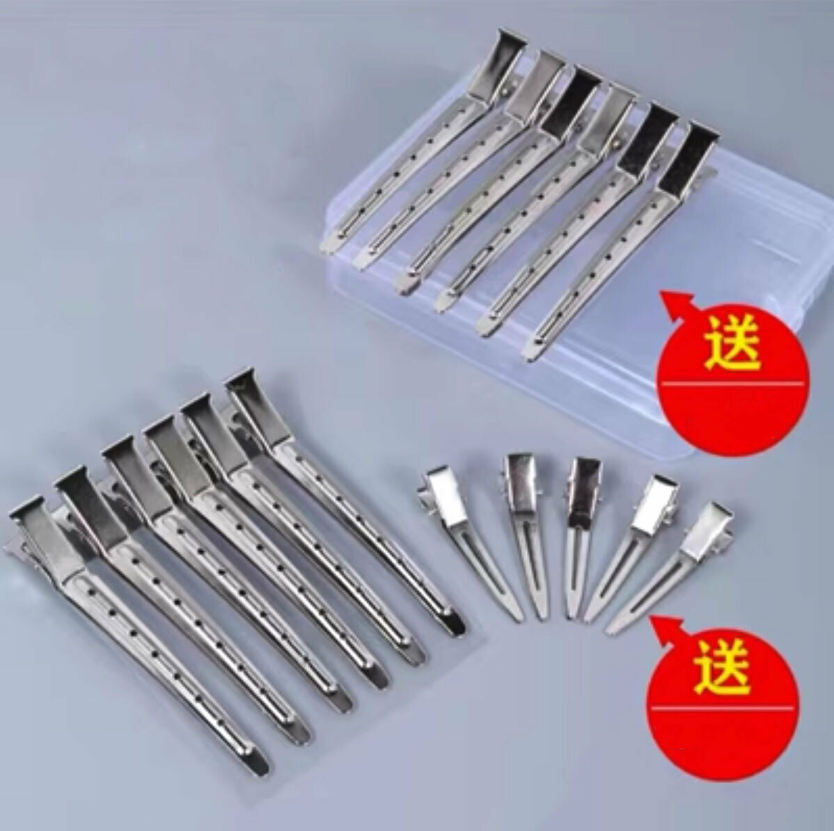 Popular style hairdressing duckbill clip positioning clip (practice model 100 pieces 9cm + 50 positioning clips + storage box)