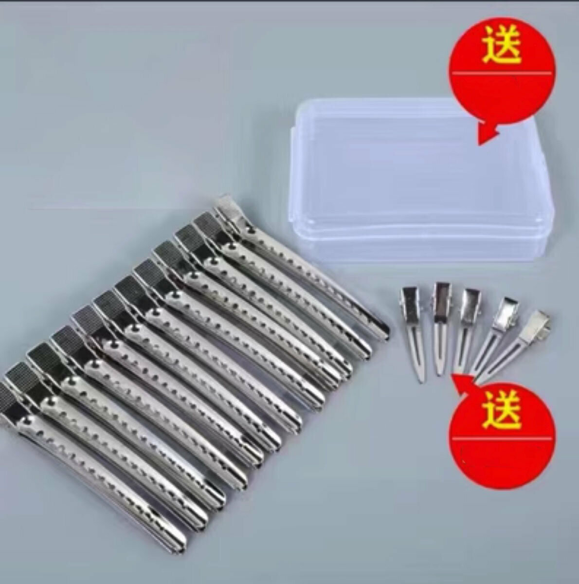 Hot style hairdressing duckbill clip positioning clip (extended model, 36 pieces 10.5cm + 15 positioning clips + storage box)