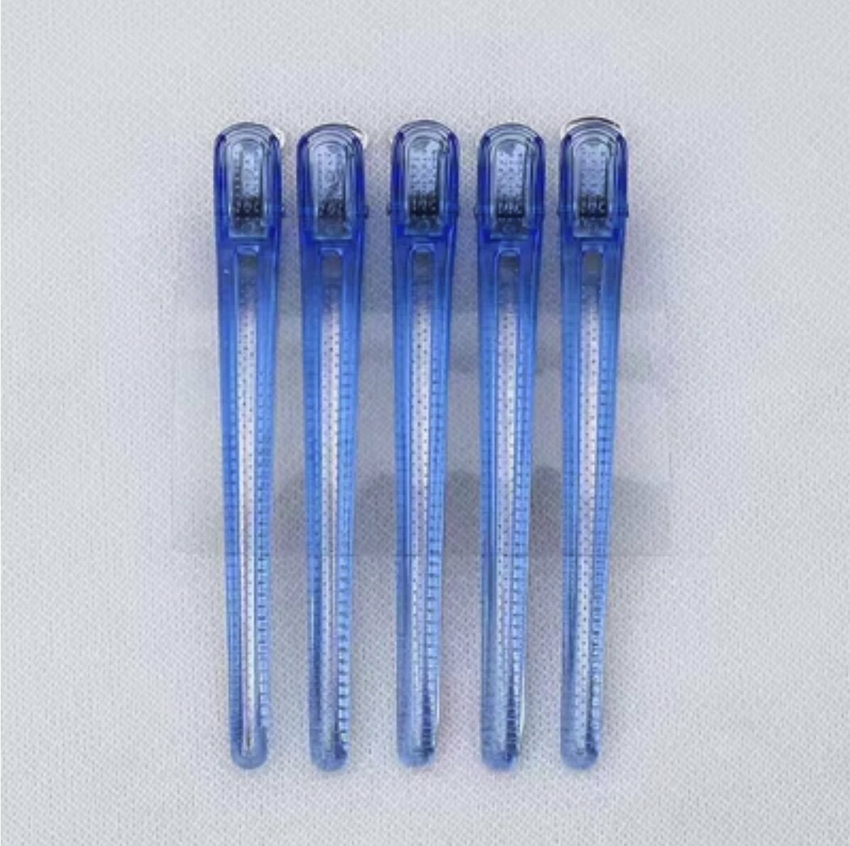 Hot style [10 pieces] professional hairdressing imitation crystal seamless clip duckbill clip (blue)