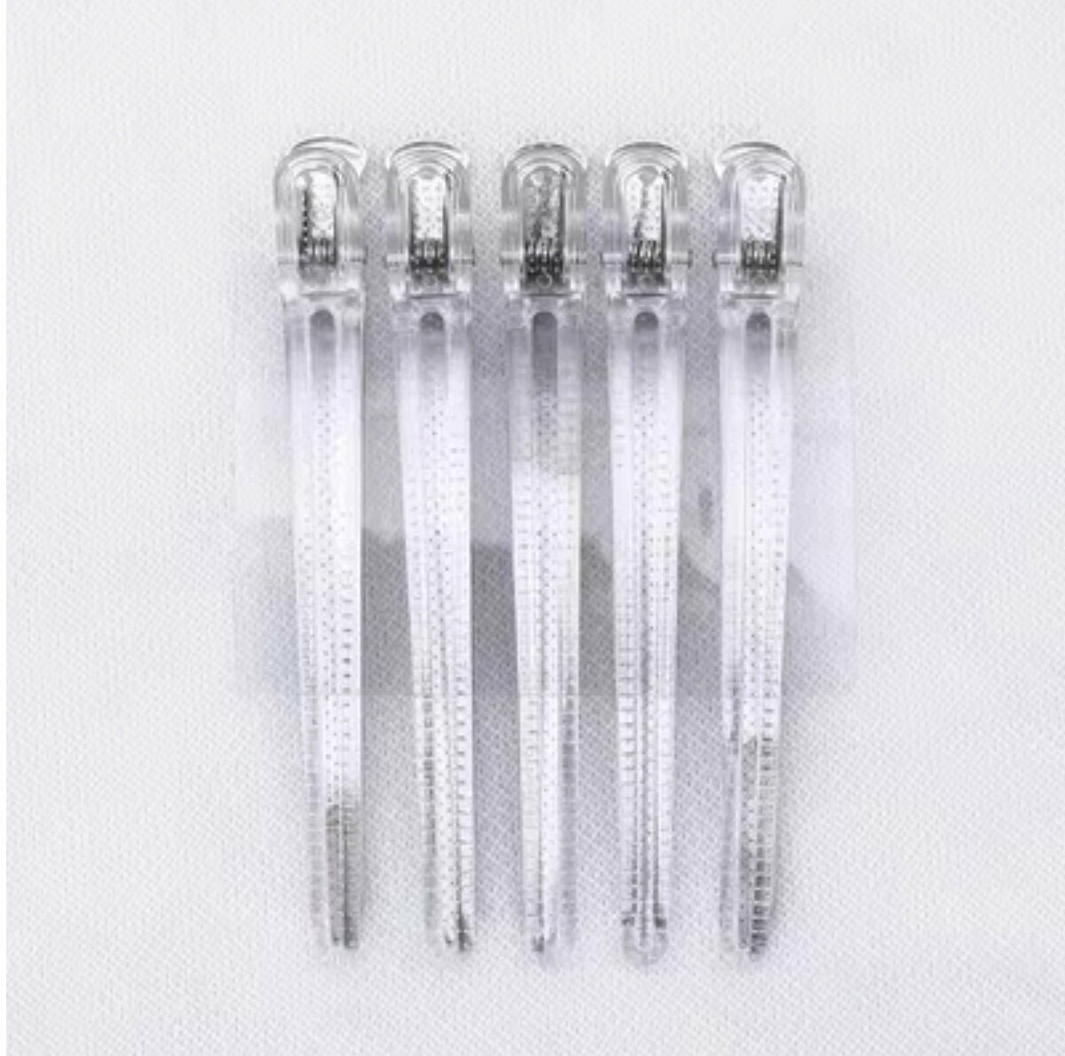 Hot style [10 pieces] professional hairdressing imitation crystal seamless clip duckbill clip (white)