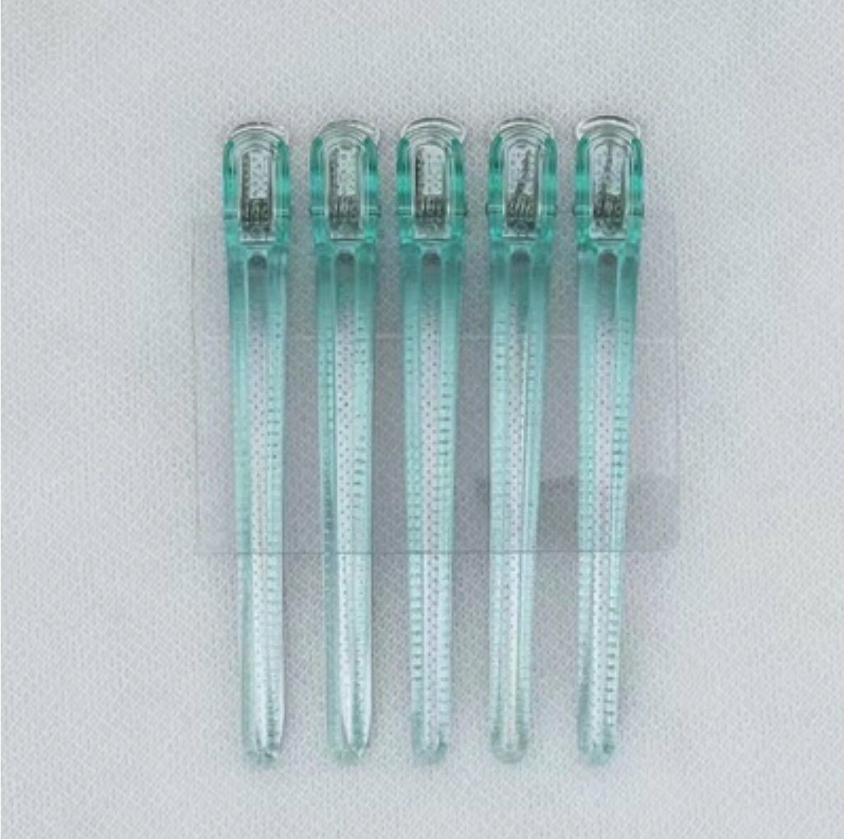 Popular style [10 pieces] professional hairdressing imitation crystal seamless clip duckbill clip (turquoise)