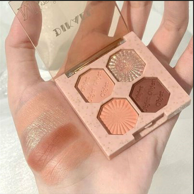 New ins style natural daily 4-color eyeshadow palette-#3 nude coral