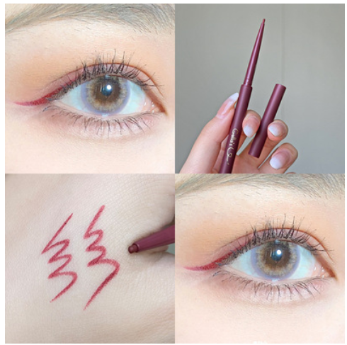 New ultra-fine eyeliner gel pen, waterproof, sweat-proof, long-lasting and non-smudged (5#) (burgundy)