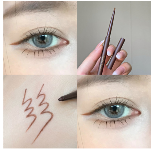 New ultra-fine eyeliner gel pen, waterproof, sweat-proof, long-lasting and non-smudged (3#) (light brown)