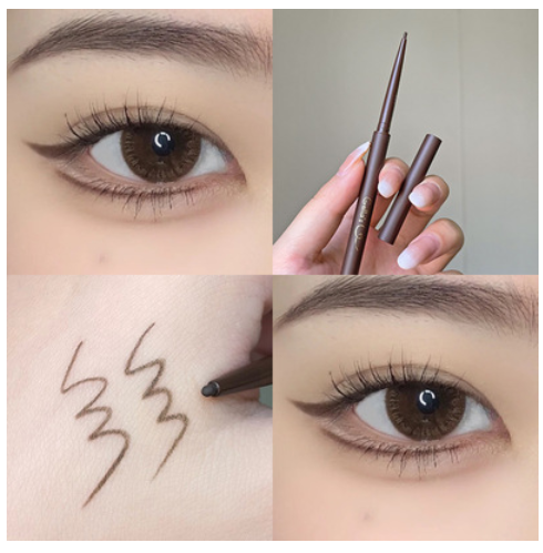 New ultra-fine eyeliner gel pen, waterproof, sweatproof, long-lasting and non-smudged (2#) (dark brown)