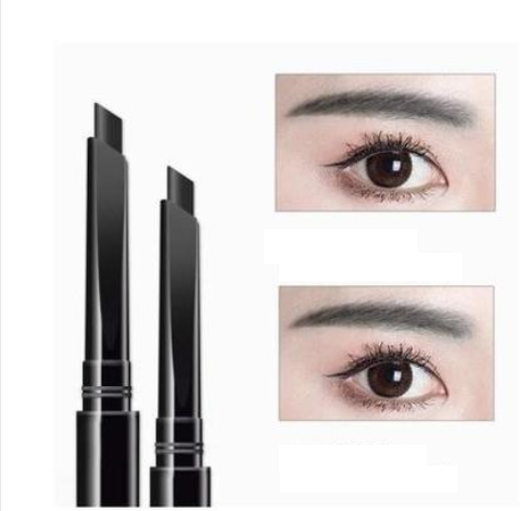 New 2 eyebrow pencils, long-lasting, waterproof and non-fading natural eyebrows (1#) (black)
