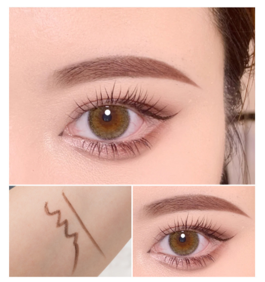 New style eyeliner gel pen, waterproof, sweat-proof, long-lasting, non-smearing, sharpener pencil (2#) (brown)