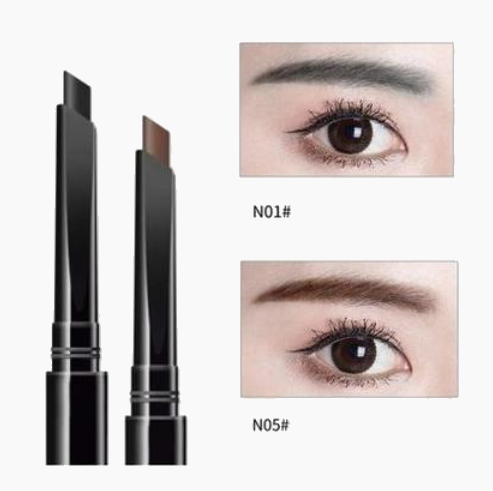 New 2 eyebrow pencils, long-lasting, waterproof and non-fading natural eyebrows (1#+5#) (black+dark coffee)