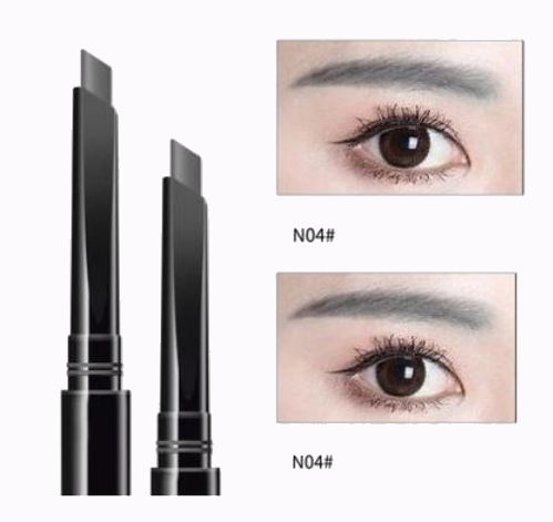 New 2 eyebrow pencils, long-lasting, waterproof and non-fading natural eyebrows (4#) (grey)