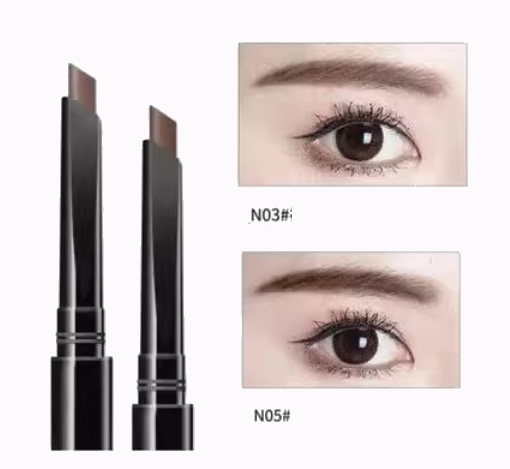 New 2 eyebrow pencils, long-lasting, waterproof and non-fading natural eyebrows (3#+5#) (medium coffee + dark coffee)