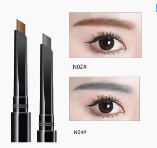 New 2 eyebrow pencils, long-lasting, waterproof and non-fading natural eyebrows (2#+4#) (light brown + gray)