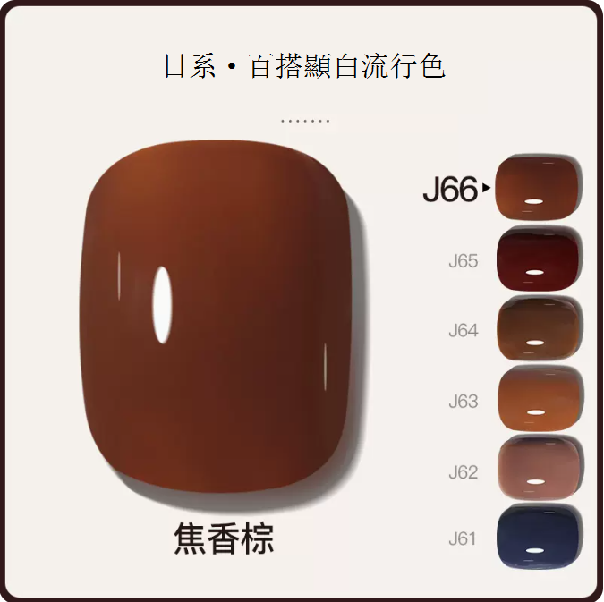 New [Bottled 5ml] Translucent Functional Nail Polish Gel [J66-Burned Brown]