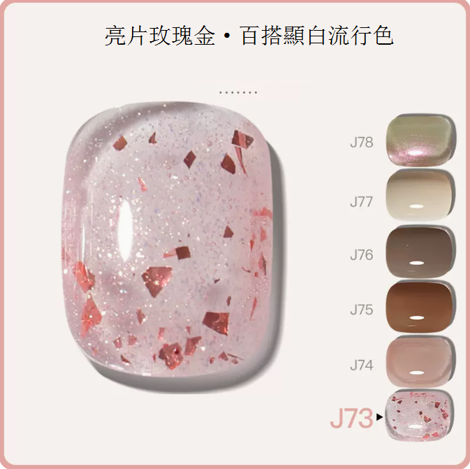 New style [bottle 5ml] transparent functional nail polish glue [J73-sequin rose gold]