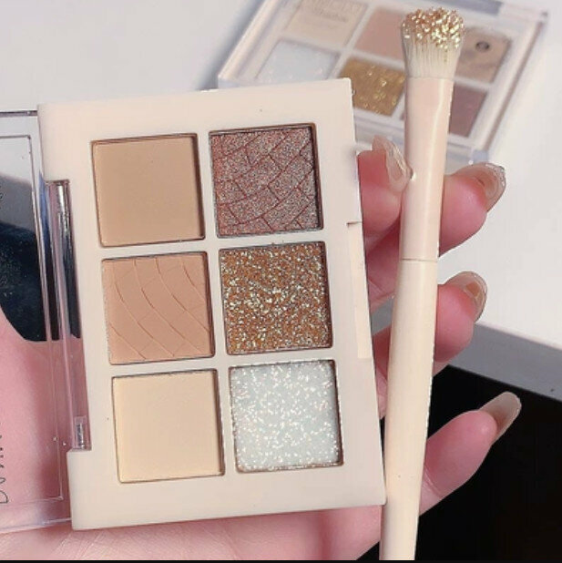 New coffee color 6-square eye shadow palette