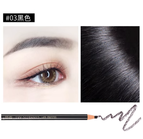New 3 line eyebrow pencils, waterproof, sweatproof, long-lasting and non-smudged (03#) (black)
