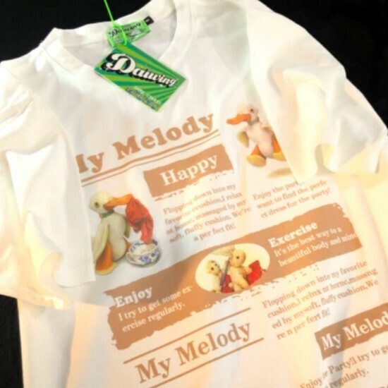 Hot selling cartoon half-sleeved cotton and linen short-sleeved T-shirt [white] [S-XL size] (please contact customer service to confirm the delivery size after placing the order)