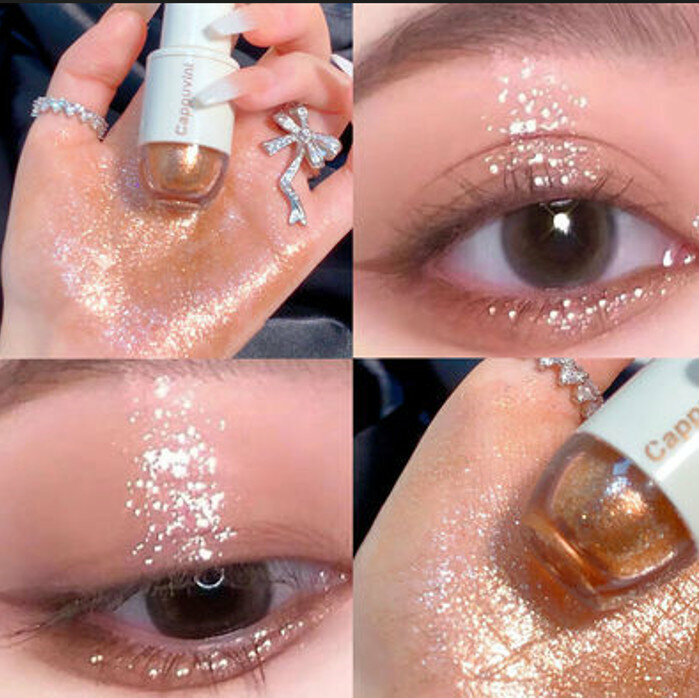 Hot selling waterproof and non-removable single color liquid eyeshadow-#06 diamond champagne gold