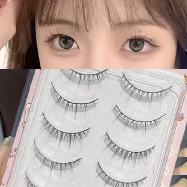 Hot selling one piece artificial false eyelashes (fake B06+small glue+tweezers)