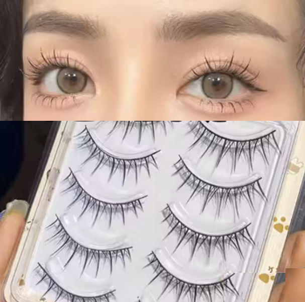 Hot selling one piece artificial false eyelashes (fake A09+small glue+tweezers)