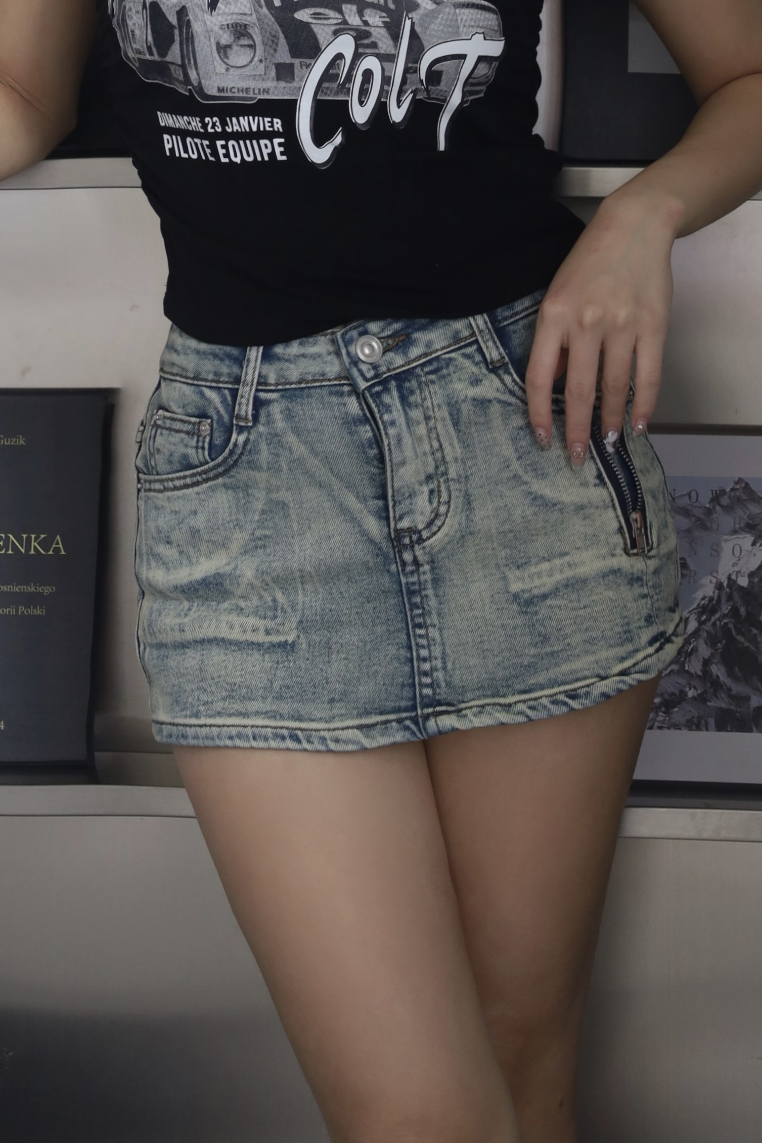 刷色酷辣超短版褲裙