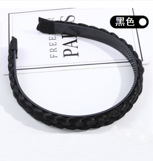 熱賣魚骨辮假髮髮箍 頭箍（黑色，均碼）