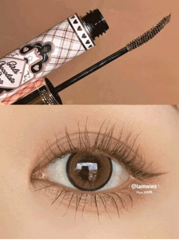 Popular chocolate store mascara mascara - milk coffee color + flower knowledge eyelash curler + makeup remover wipes