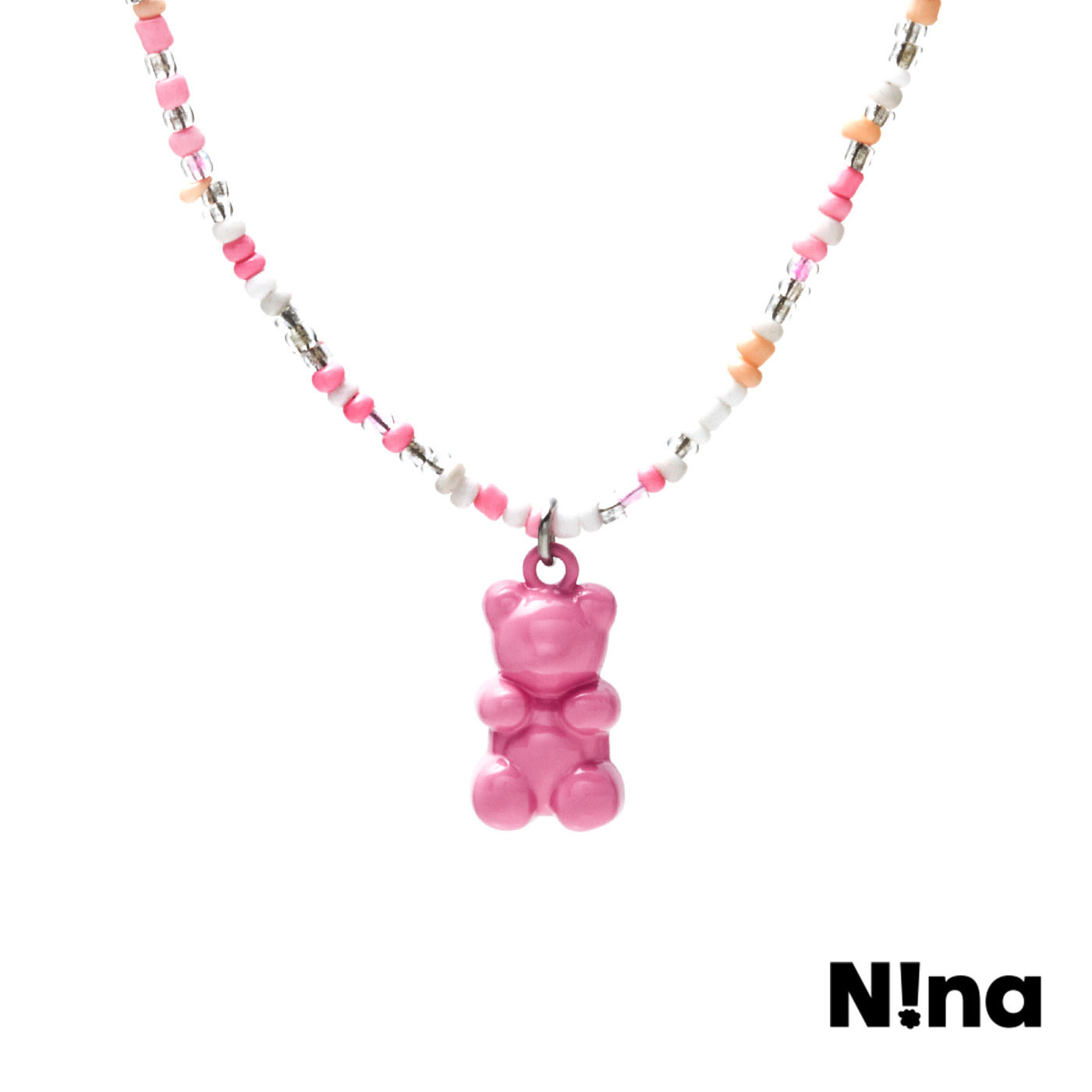 平價飾品,Nina聯名款,鋼飾,小熊軟糖,串珠,項鍊