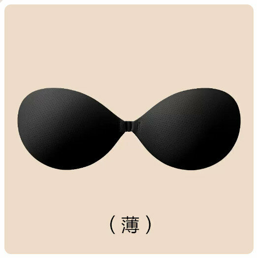 Popular push-up invisible underwear silicone breast patch [round] black (thin) A-D cup] (please contact customer service to confirm the delivery size after placing the order)